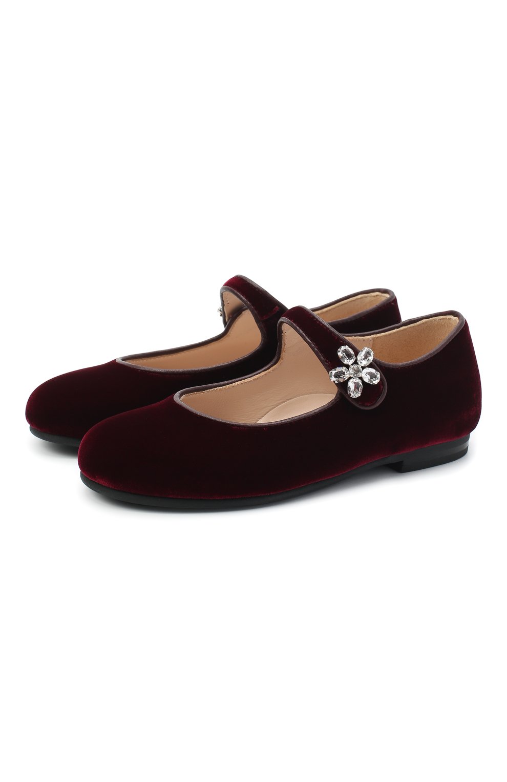 Бархатные балетки IL GUFO бордового цвета по цене 22700 руб., арт. G285/VELLUT0 ACC0PP/27-30, фото 1 Бархатные балетки IL GUFO, арт. G285/VELLUT0 ACC0PP/27-30, фото 1