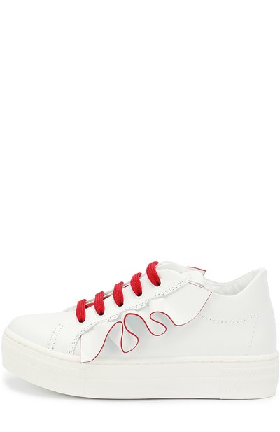 Кожаные кеды с оборками на толстой подошве FENDI, арт. JFR193/A1T0/24-27, фото 2