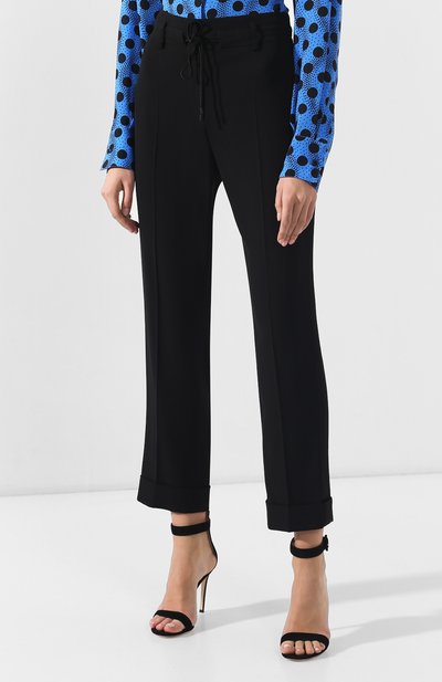 Брюки с отворотами KENZO черного цвета по цене 29950 руб., арт. 2PA1915AC, фото 3 Брюки с отворотами KENZO, арт. 2PA1915AC, фото 3
