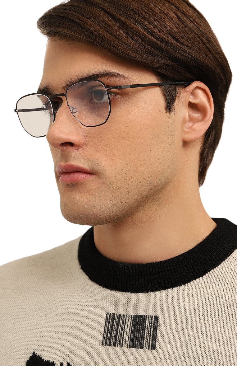 Женские оправа MYKITA черного цвета, арт. RYKER/002 | Фото 3 (Нос: Не проставлено; Региональные ограничения белый список (Axapta Mercury): Не проставлено; Материал: Металл; Тип очков: Оправа; Кросс-КТ: Оправы-унисекс; Очки форма: Прямоугольные; Оптика Гендер: оптика-унисекс)