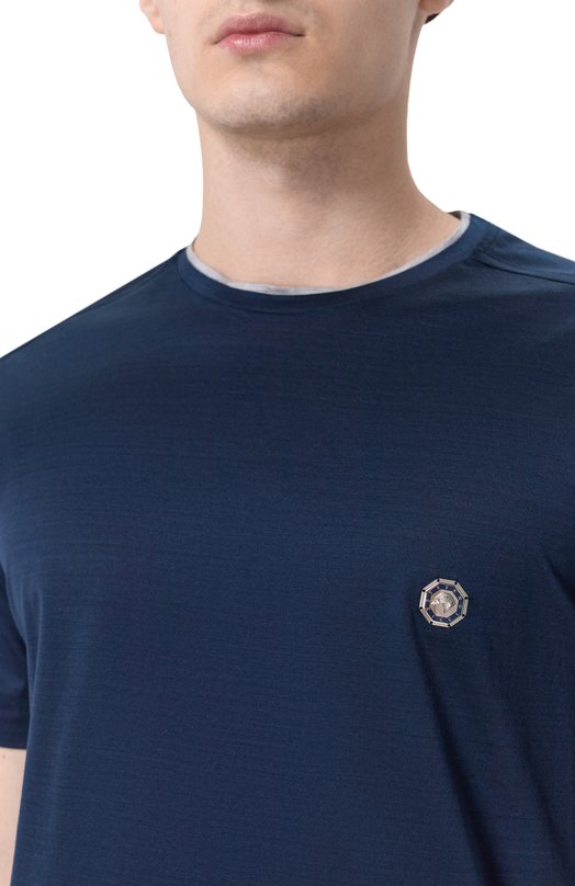 Хлопковая футболка Stefano Ricci MNH6105000/TE0001 Синий  MNH6105000/TE0001 Фото 5