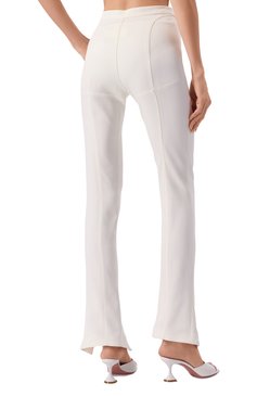 Женские брюки из вискозы MUGLER молочного цвета, арт. 25P1PA0440470 | Фото 4 (Материал внешний: Вискоза; Силуэт Ж (брюки и джинсы): Расклешенные; Кросс-КТ: костюм; Случай: Формальный; Женское Кросс-КТ: Брюки-одежда; Стили: Классический; Длина (брюки, джинсы): Стандартные)