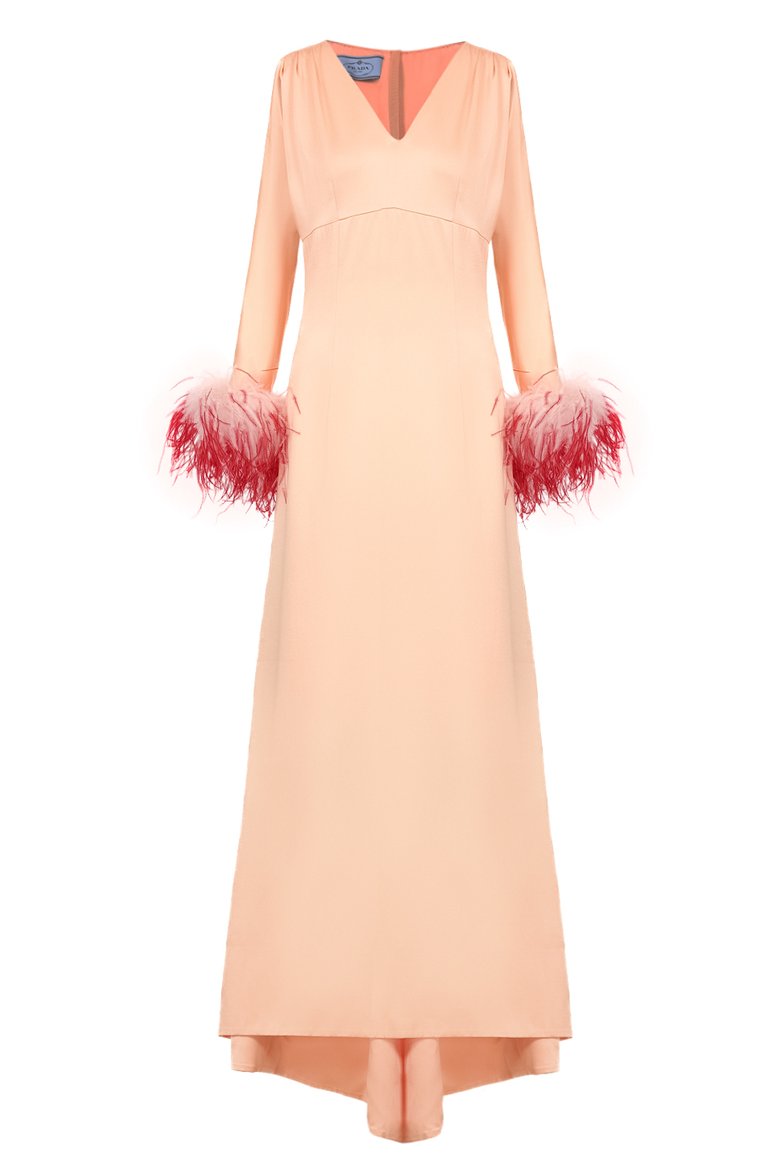 Платье с отделкой перьями PRADA, арт. P35Q0P-1PXM-F0VPK-172, фото 1