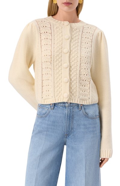 Шерстяной кардиган BOTROIS кремового цвета по цене 23900 руб., арт. SKU11455796, фото 3 Шерстяной кардиган BOTROIS, арт. SKU11455796, фото 3