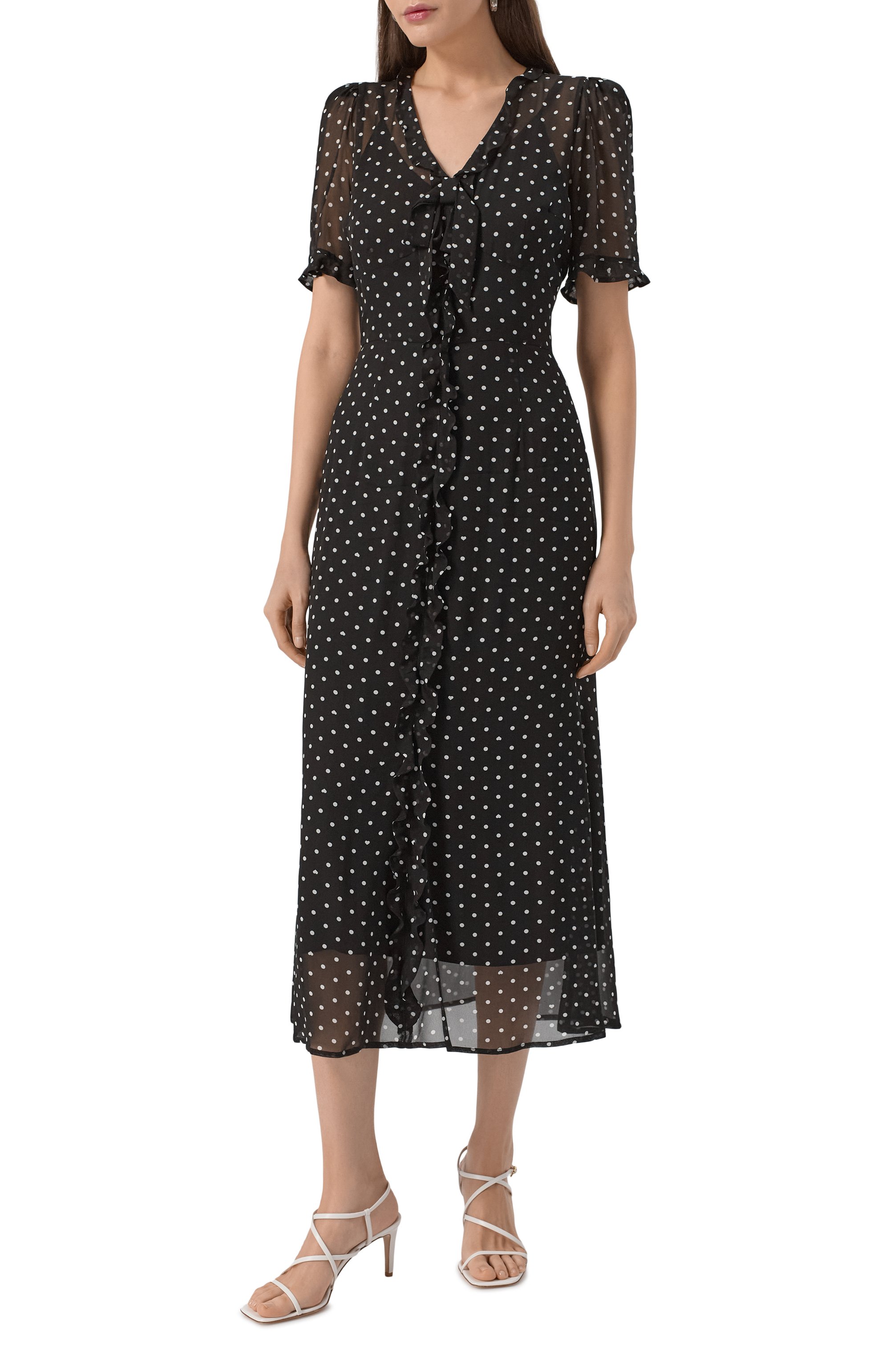 Платье из вискозы ELLYME черно-белого цвета по цене 38900 руб., арт. 00285, фото 3 Платье из вискозы ELLYME, арт. 00285, фото 3