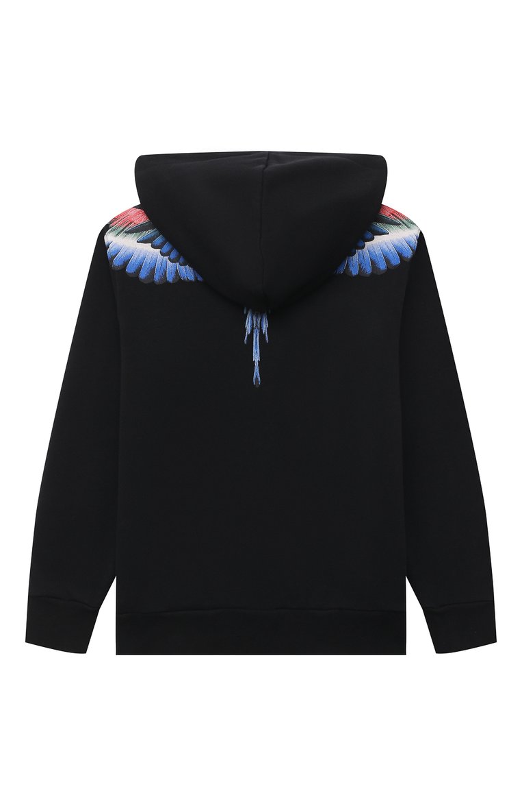 Детский хлопковая толстовка MARCELO BURLON KIDS OF MILAN черного цвета, арт. CBBE001S22FLE003 | Фото 2 (Рукава: Длинные; Материал внешний: Хлопок; Драгоценные камни: Проставлено; Материал сплава: Проставлено; Региональные ограничения белый список (Axapta Mercury): Не проставлено; Ростовка одежда: 10 - 11 лет | 140 - 146см, 8 лет | 128 см)