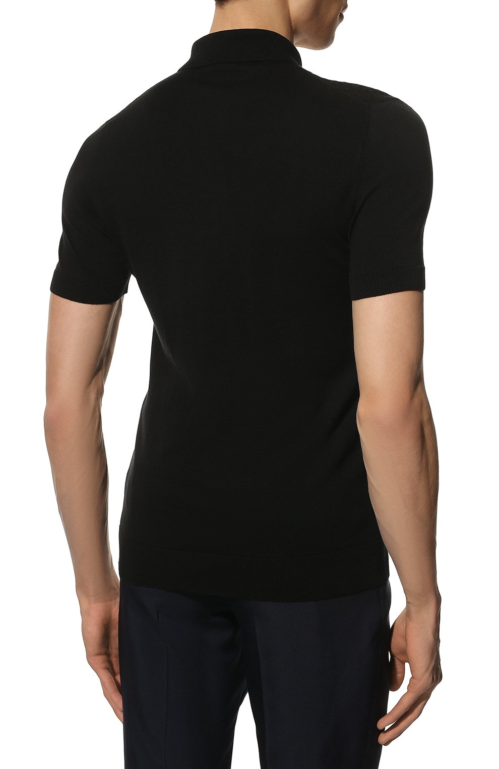 Поло из шелка и хлопка IL BORGO CASHMERE черного цвета по цене 51350 руб., арт. 57-1090-M0DG0, фото 4 Поло из шелка и хлопка IL BORGO CASHMERE, арт. 57-1090-M0DG0, фото 4