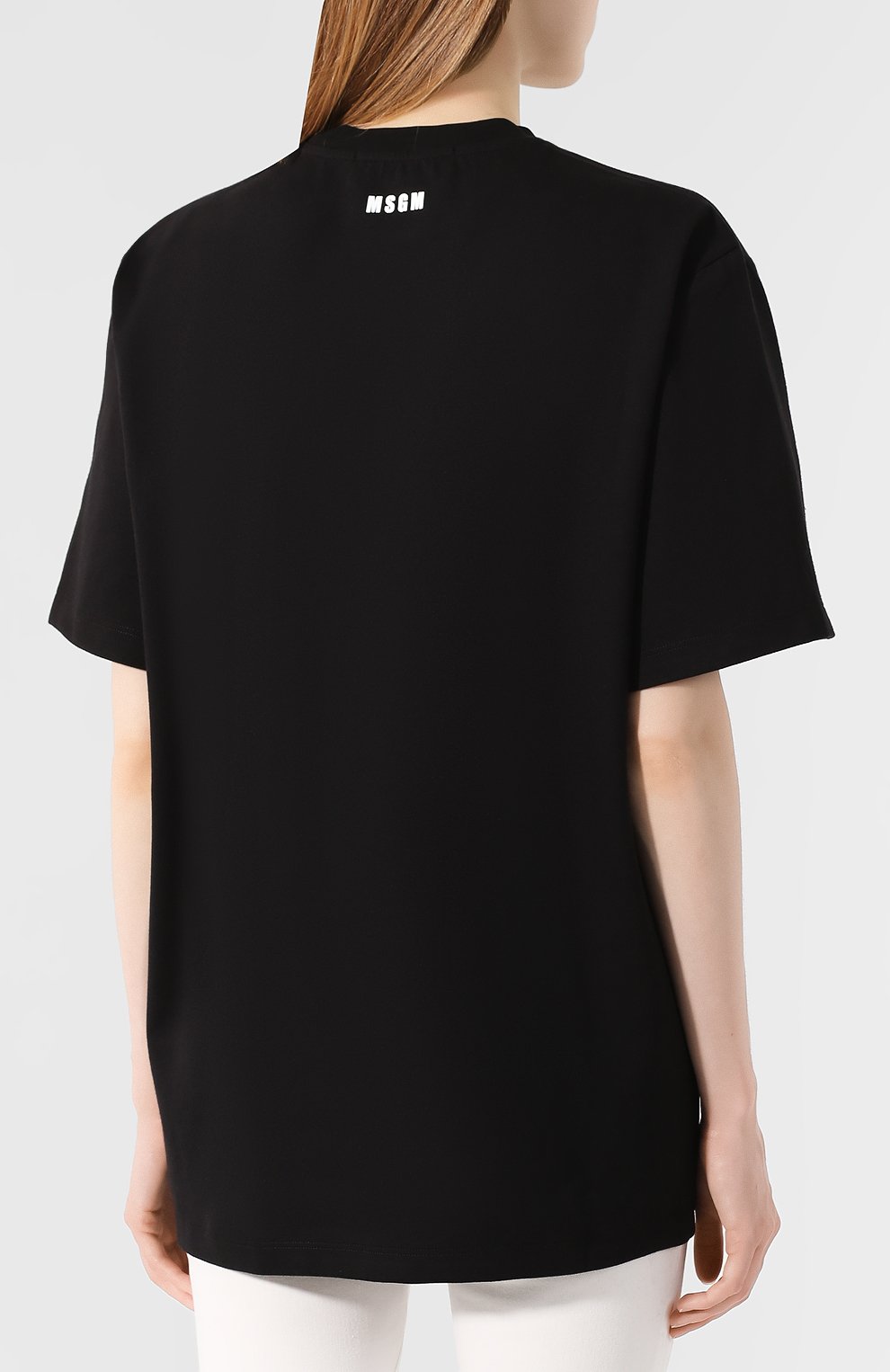 Хлопковая футболка MSGM черного цвета по цене 11300 руб., арт. 2741MDM167 195797, фото 4 Хлопковая футболка MSGM, арт. 2741MDM167 195797, фото 4