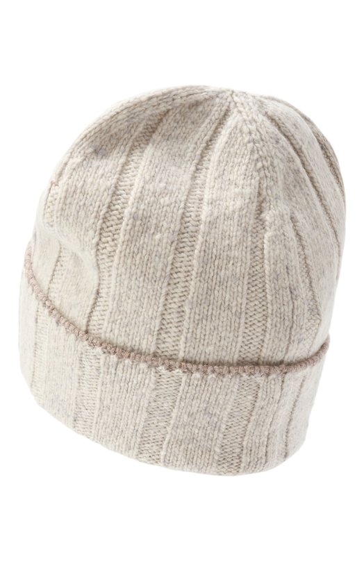 Кашемировая шапка Brunello Cucinelli MRN91399 Кремовый  MRN91399 Фото 2