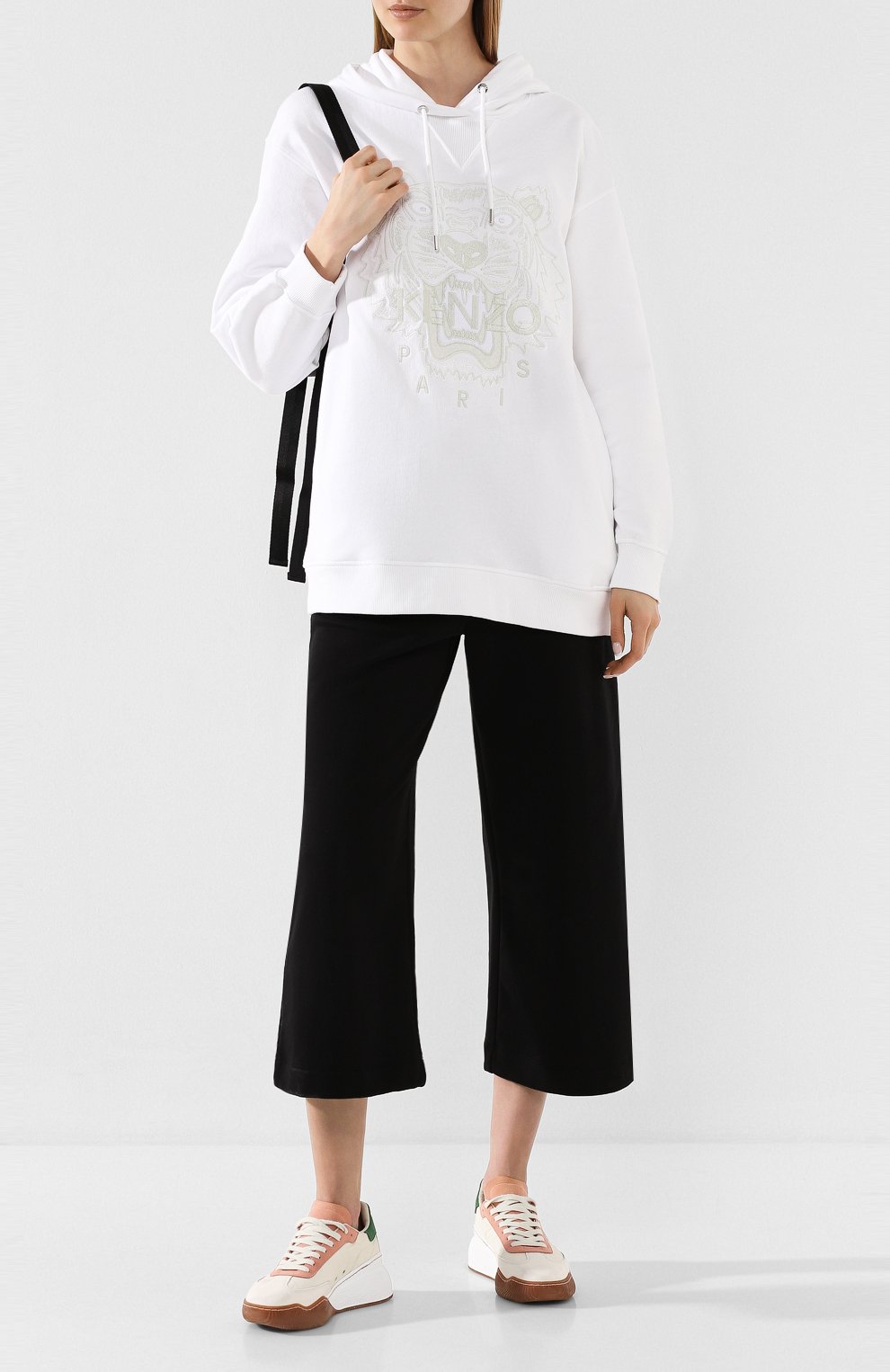 Хлопковое худи KENZO белого цвета по цене 29450 руб., арт. FA52SW9644XI, фото 2 Хлопковое худи KENZO, арт. FA52SW9644XI, фото 2