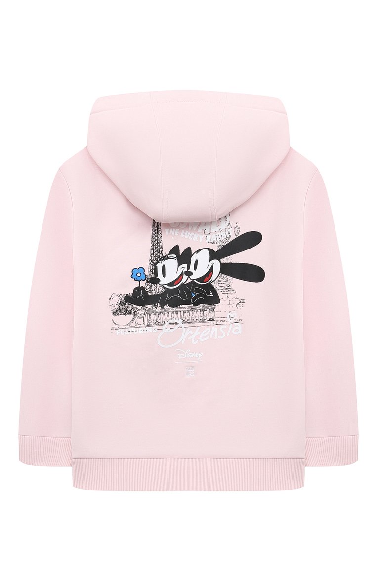 Детский хлопковое худи GIVENCHY светло-розового цвета, арт. H15347/6A-12A | Фото 2 (Материал внешний: Хлопок; Рукава: Длинны�е; Девочки Кросс-КТ: Худи-одежда; Автоматизация ТО: Проставлено; Автоматизация состава: Проставлено)
