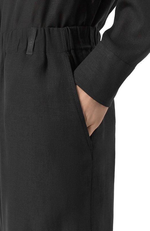 Брюки изо льна и вискозы HINNOMINATE HMABW02641 Чёрный  HMABW02641 Фото 5