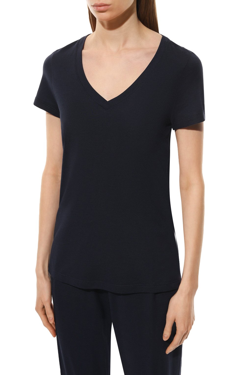 Футболка HANRO темно-синего цвета по цене 10310 руб., арт. 077876., фото 3 Футболка HANRO, арт. 077876., фото 3