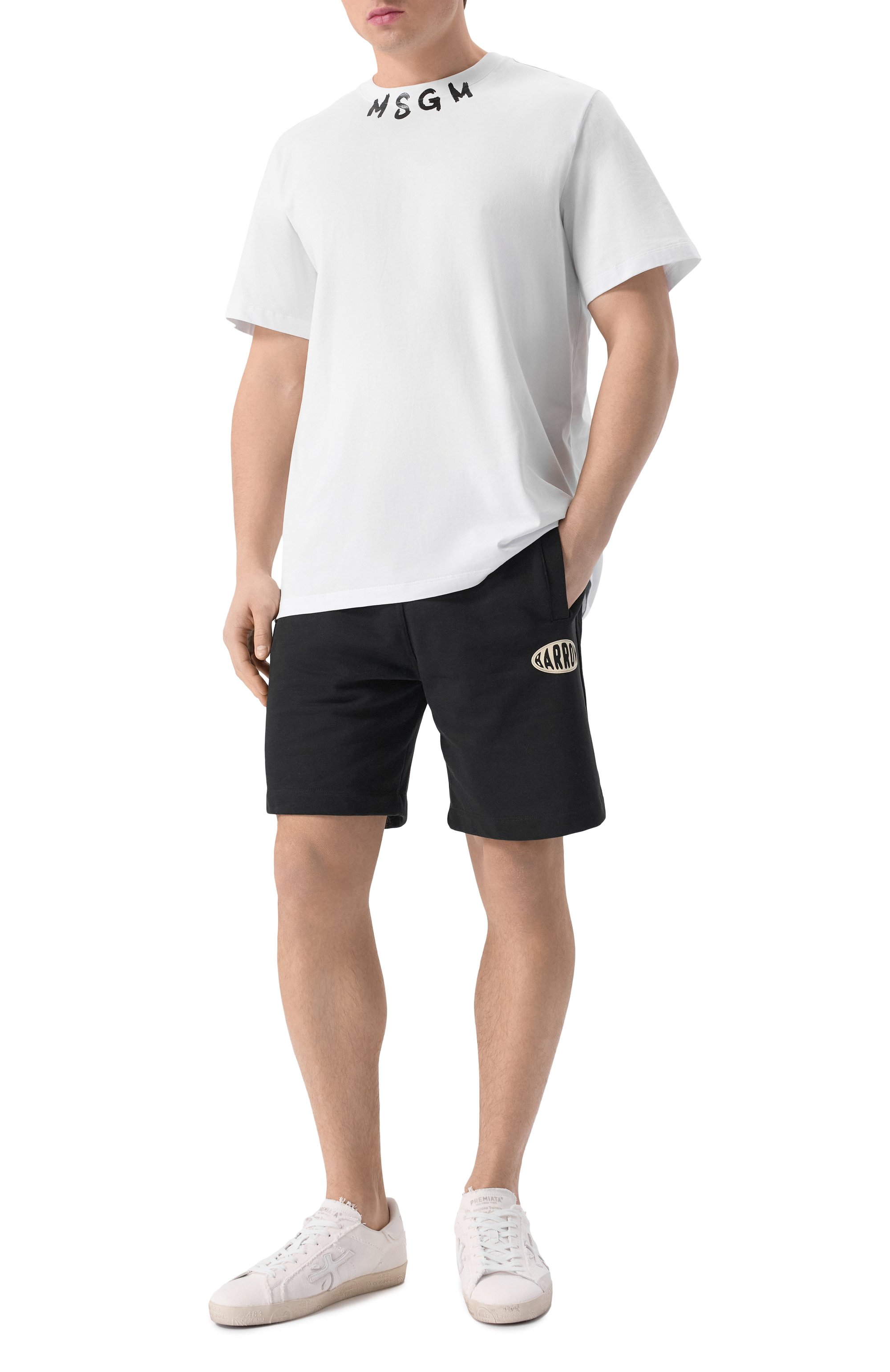 Хлопковая футболка MSGM белого цвета по цене 11300 руб., арт. 3840MM102/257002, фото 2 Хлопковая футболка MSGM, арт. 3840MM102/257002, фото 2