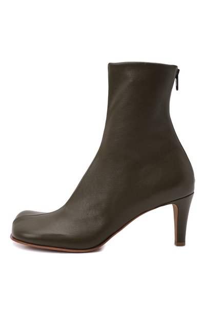 Кожаные ботильоны the block BOTTEGA VENETA хаки цвета по цене 114500 руб., арт. 667208/VBS00, фото 4 Кожаные ботильоны the block BOTTEGA VENETA, арт. 667208/VBS00, фото 4