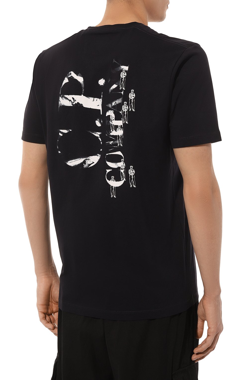 Хлопковая футболка C.P. COMPANY темно-синего цвета по цене 13950 руб., арт. 16CMTS143A006586W, фото 4 Хлопковая футболка C.P. COMPANY, арт. 16CMTS143A006586W, фото 4