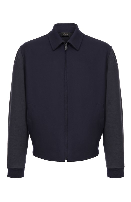 Бомбер из шерсти и шелка Brioni UJTP0L/0D609 Синий UJTP0L/0D609