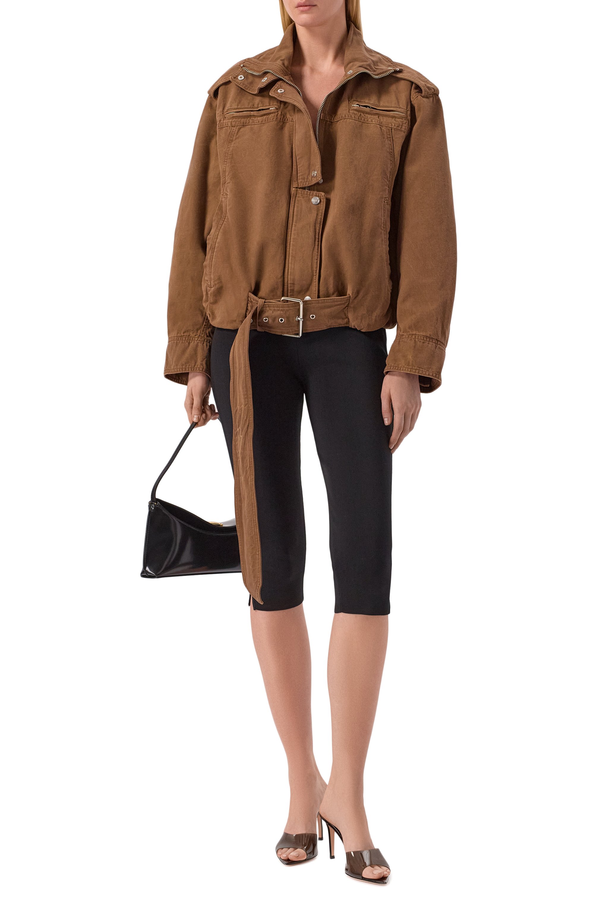 Хлопковая куртка BLUMARINE коричневого цвета по цене 136500 руб., арт. 2J228A, фото 2 Хлопковая куртка BLUMARINE, арт. 2J228A, фото 2