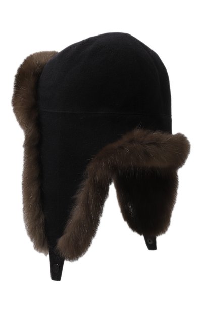 Шерстяная шапка-ушанка с мехом соболя VICTORIA KUSENKOVA, арт. 099103584153, фото 3