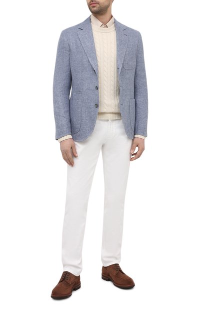 Пиджак изо льна и шерсти BRUNELLO CUCINELLI голубого цвета по цене 342000 руб., арт. MD4957BND, фото 2 Пиджак изо льна и шерсти BRUNELLO CUCINELLI, арт. MD4957BND, фото 2