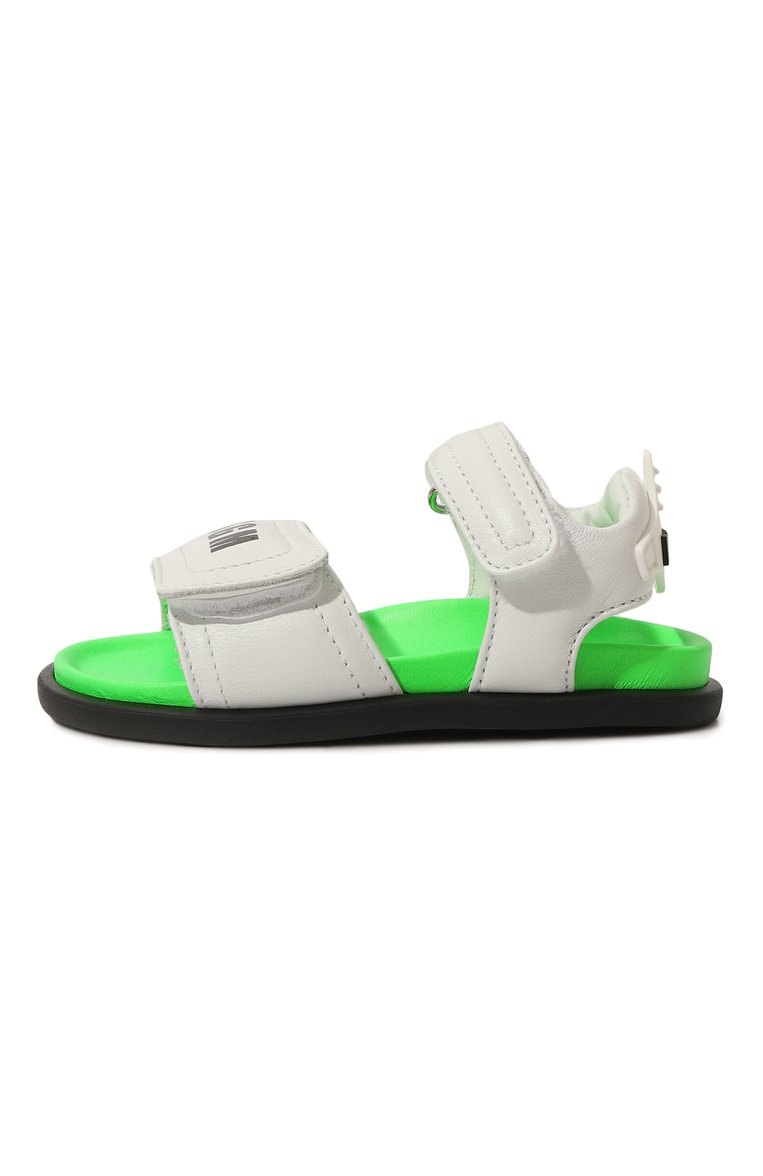 Детские кожаные сандалии MSGM KIDS белого цвета, арт. 76835/36-40 | Фото 2 (Нос: Не проставлено; Материал внутренний: Натуральная кожа; Материал внешний: Натуральная кожа; Автоматизация состава: Проставлено)