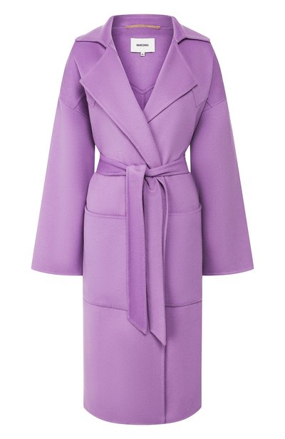 Женское пальто из смеси шерсти и шелка NANUSHKA, арт. ALAM0_LILAC_D0UBLE SILK W00L BLEND