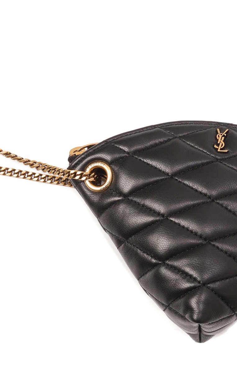 Женский клатч sade SAINT LAURENT черного цвета, арт. 802198/AAAJU | Фото 3 (Драгоценные камни: Проставлено; Размер: mini; Женское Кросс-КТ: Клатч-клатчи, Вечерняя сумка; Материал сплава: Проставлено; Материал: Натуральная кожа)