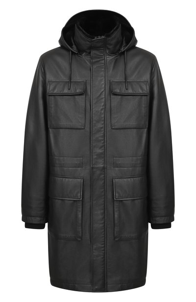 Мужская кожаная парка с подкладкой из бобра MVST, арт. M25.1PM.0007/CERV0 SILKY