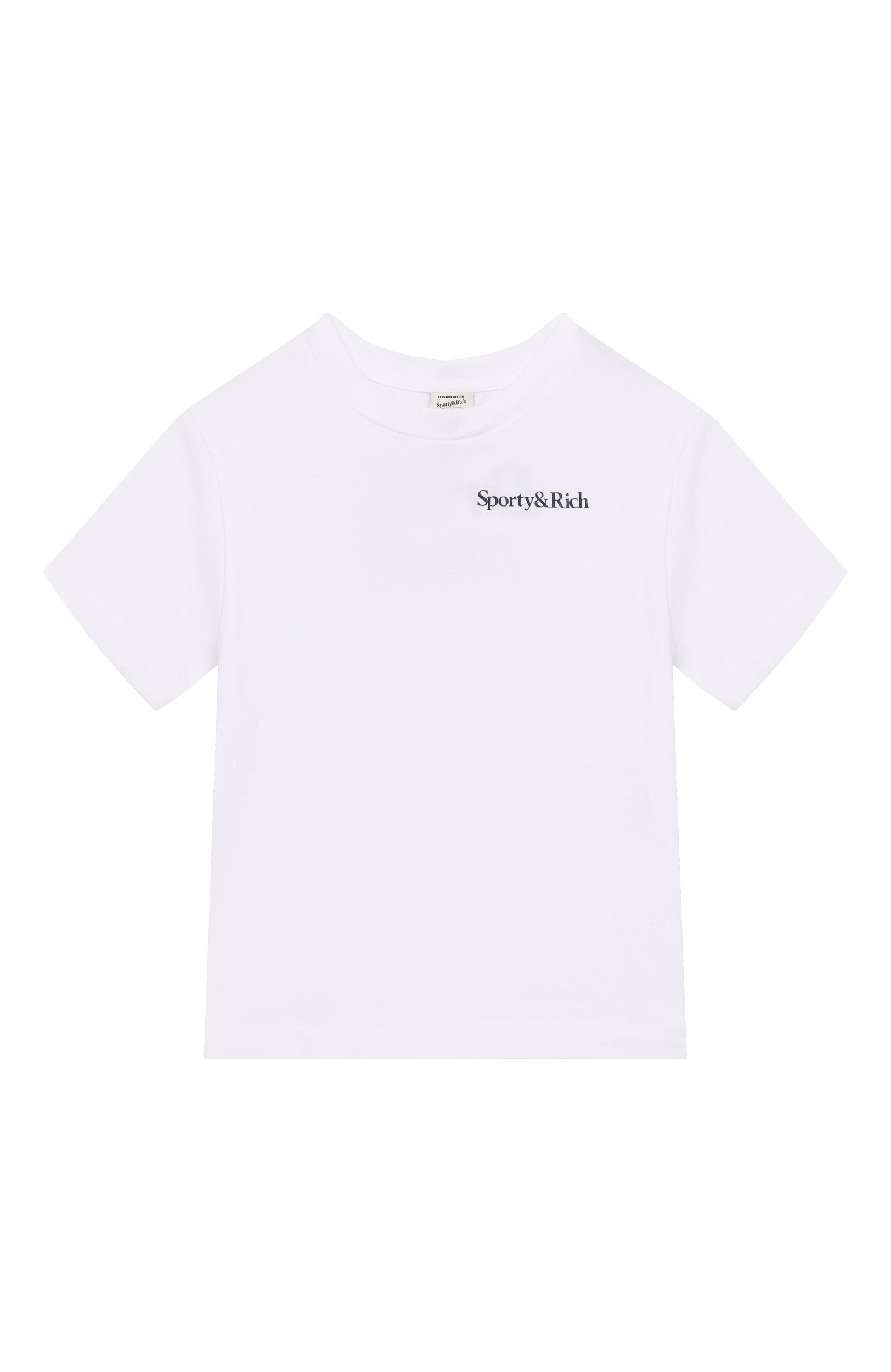 Хлопковая футболка SPORTY AND RICH белого цвета по цене 7865 руб., арт. T0048712300WH01_001, фото 1 Хлопковая футболка SPORTY AND RICH, арт. T0048712300WH01_001, фото 1