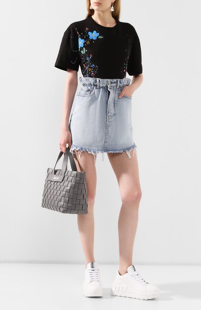 Хлопковая футболка MIU MIU, арт. MJN213-1WVN-F0002, фото 2