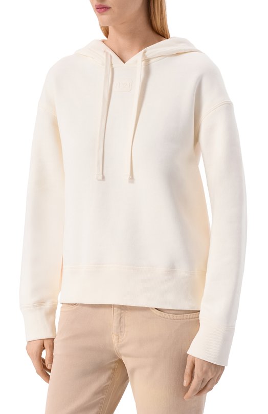 Хлопковое худи N21 E021/4040 Кремовый  E021/4040 Фото 3