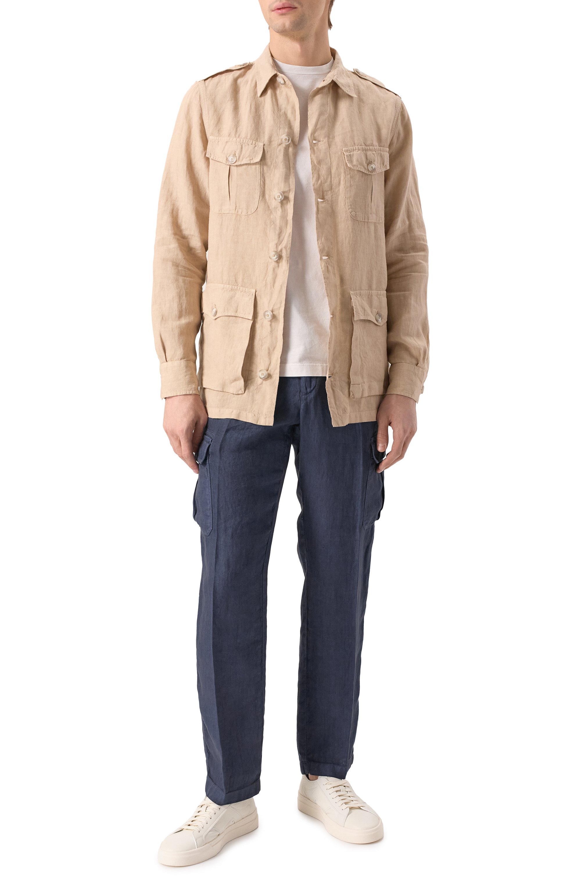 Льняные брюки-карго 120% LINO, арт. 32ALIM29DX/D943/S00, фото 2