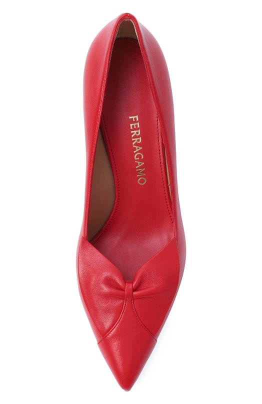 Кожаные туфли Bow Ferragamo 01K026/786901 Красный  01K026/786901 Фото 6