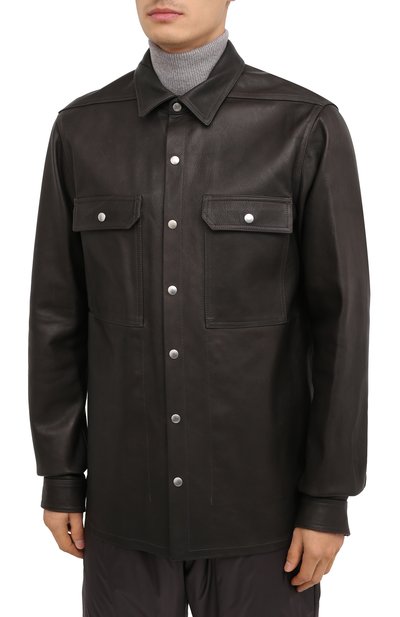 Кожаная рубашка RICK OWENS, арт. RU20F3729/LCW, фото 4