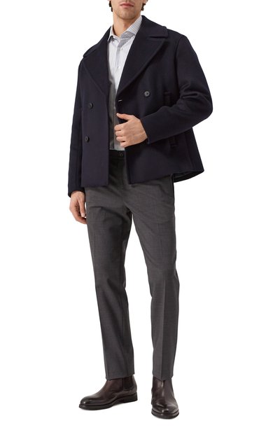 Шерстяное пальто EMPORIO ARMANI темно-синего цвета по цене 91950 руб., арт. 6D1BA6/1NMYZ, фото 2 Шерстяное пальто EMPORIO ARMANI, арт. 6D1BA6/1NMYZ, фото 2