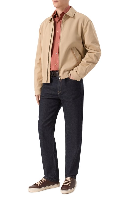 Хлопковая рубашка Brunello Cucinelli MA6740627 Розовый  MA6740627 Фото 2