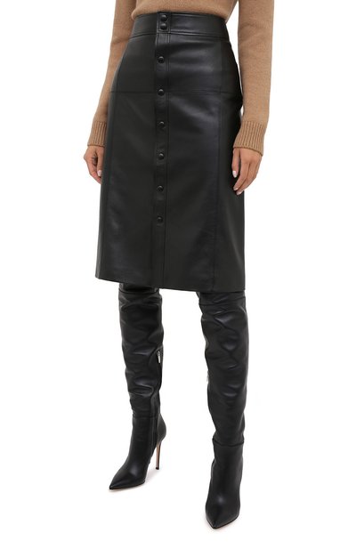Кожаная юбка SAINT LAURENT, арт. 624536/Y50A2, фото 3