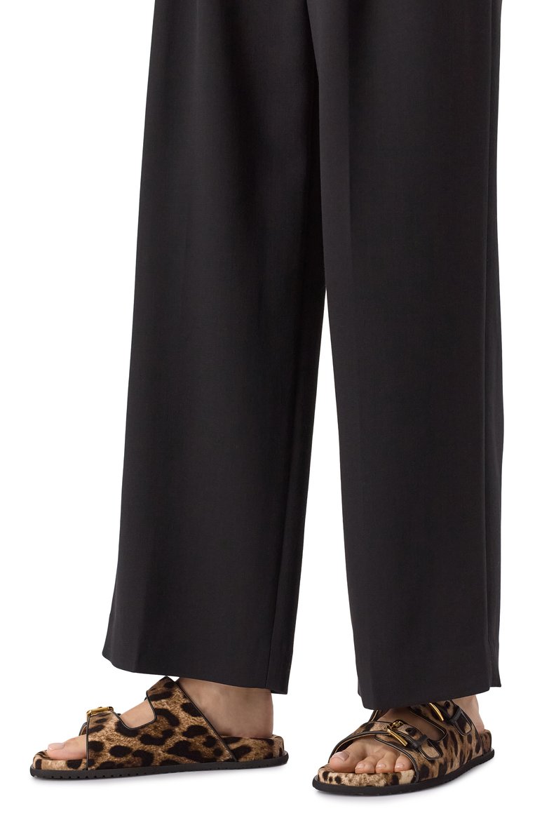 Женские комбинированные шлепанцы DOLCE & GABBANA леопардового цвета, арт. CQ0632/A6L97 | Фото 3 (Материал внешний: Текстиль, Натуральная кожа; Подошва: Плоская; Материал внутренний: Натуральная кожа; Размерность: Идёт в размер; Автоматизация ТО: Проставлено; Автоматизация состава: Проставлено)