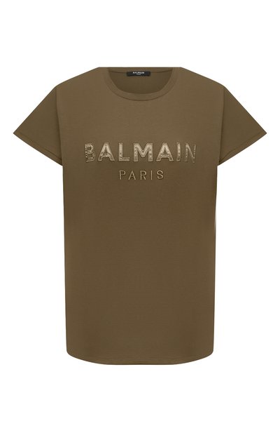 Женская хлопковая футболка BALMAIN, арт. UF01351/I590