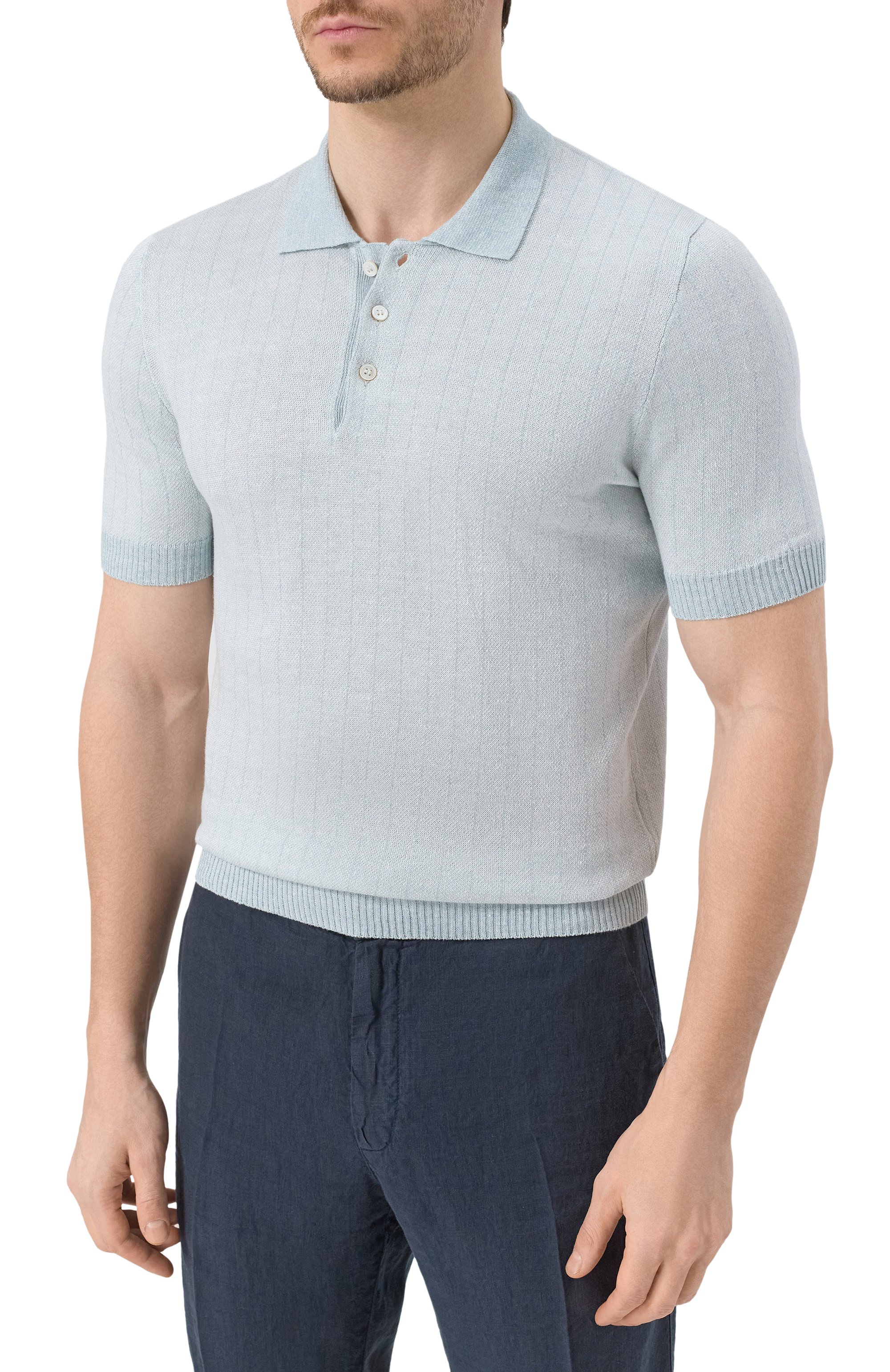 Поло изо льна и хлопка GRAN SASSO, арт. 57116/18659, фото 3