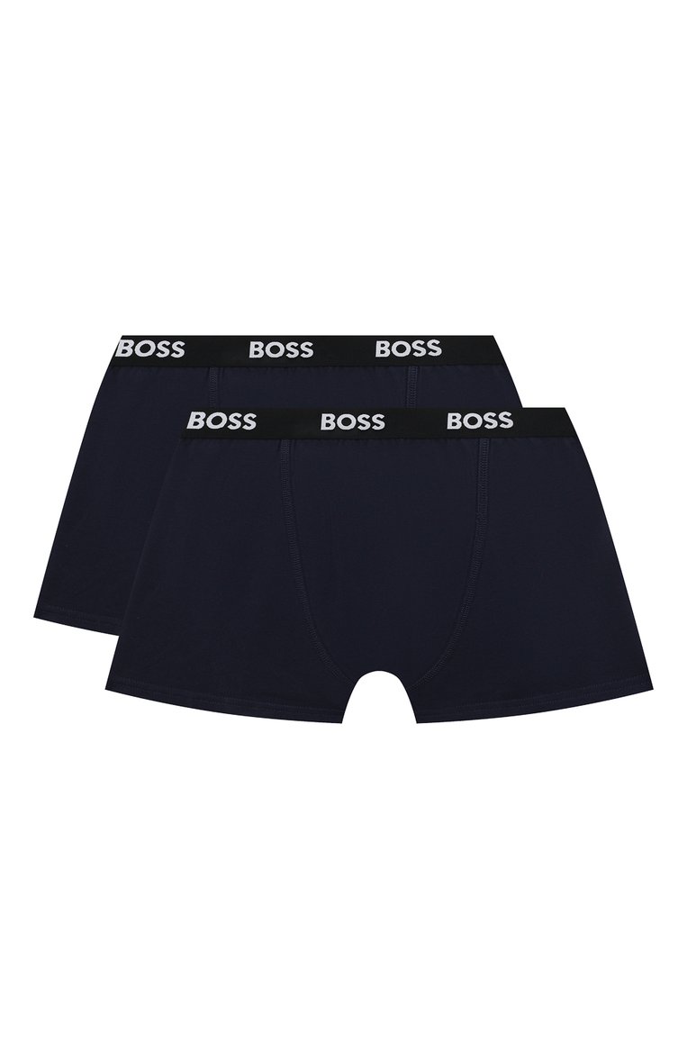 Детские комплект из двух боксеров BOSS темно-синего цвета, арт. J20422/14A-16A | Фото 2 (Материал внешний: Хлопок; Драгоценные камни: Проставлено; Рукава: Короткие; Материал сплава: Проставлено; Ростовка одежда: 13 - 15 лет | 158 см)