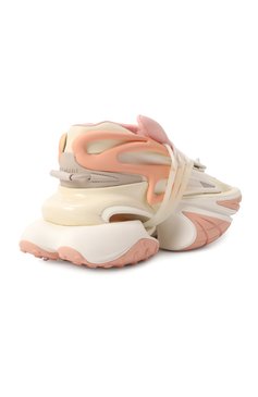 Женские комбинированные кроссовки unicorn BALMAIN розового цвета, арт. EN1VF724/KJNR | Фото 5 (По�дошва: Платформа; Материал внутренний: Текстиль; Драгоценные камни: Проставлено; Материал утеплителя: Без утеплителя; Кросс-КТ: Низкие; Материал внешний: Текстиль; Материал сплава: Проставлено; Стили: Гранж)