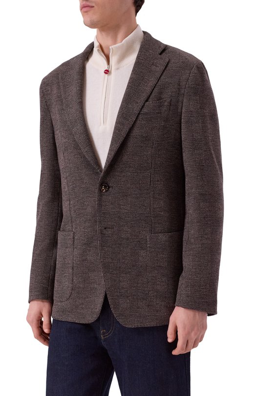 Пиджак из хлопка и шерсти Andrea Campagna BIELLA/DD106 Коричневый  BIELLA/DD106 Фото 4