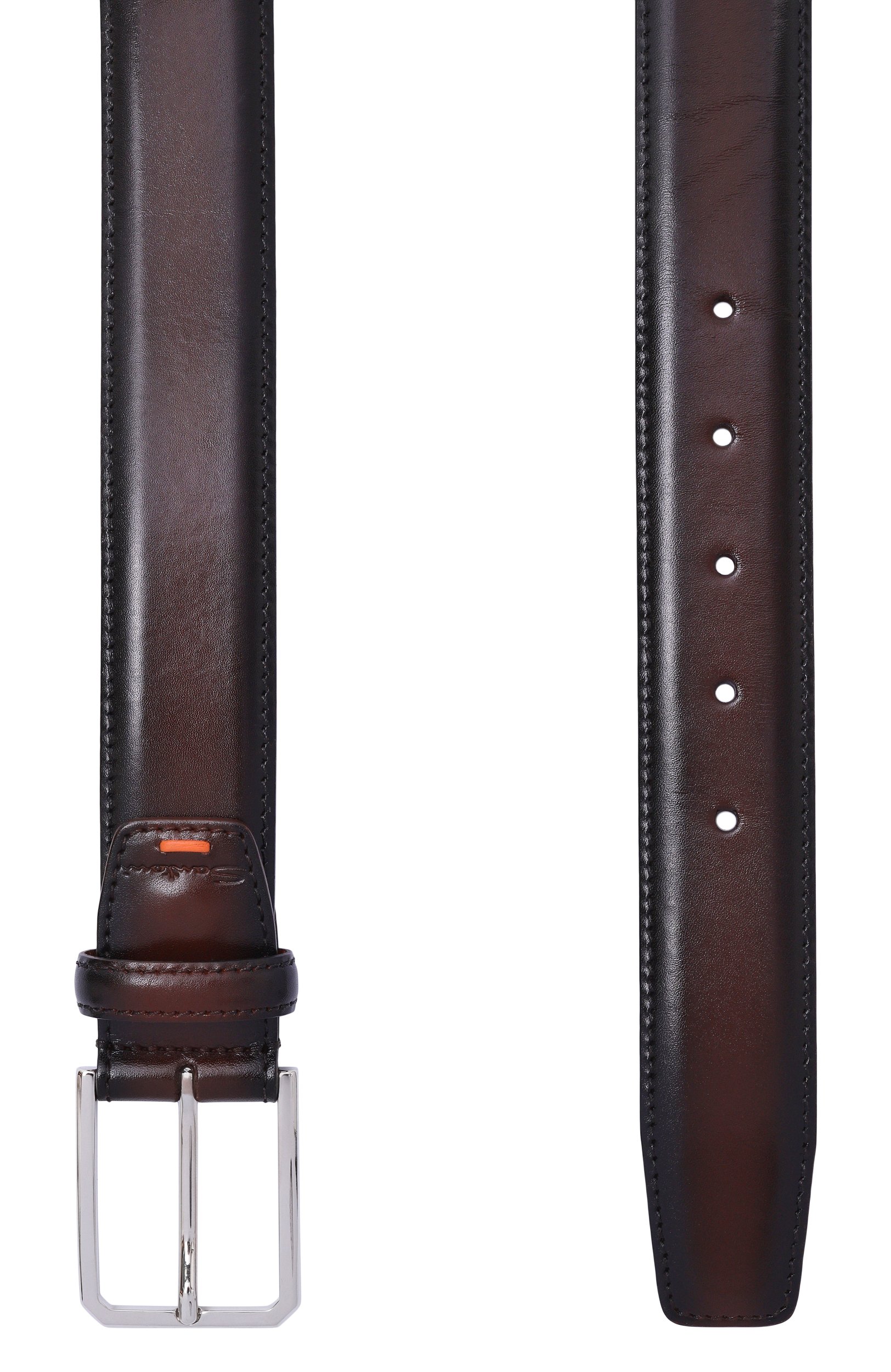 Кожаный ремень SANTONI темно-коричневого цвета по цене 54700 руб., арт. CM35VC003B91EVVD, фото 3 Кожаный ремень SANTONI, арт. CM35VC003B91EVVD, фото 3