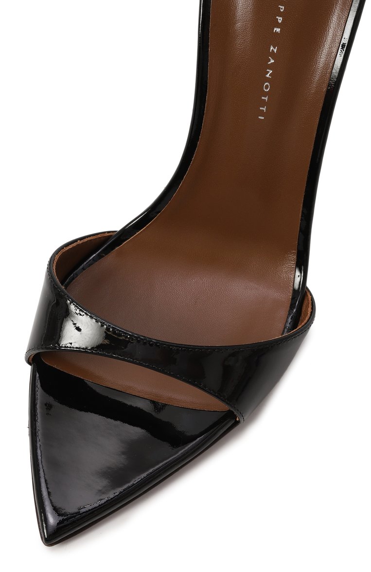 Женские кожаные босоножки intriigo strap 105 GIUSEPPE ZANOTTI DESIGN черного цвета, арт. I400005 | Фото 7 (Подошва: Плоская; Каблук высота: Высокий; Материал внутренний: Натуральная кожа; Материал внешний: Натуральная кожа; Каблук тип: Шпилька)