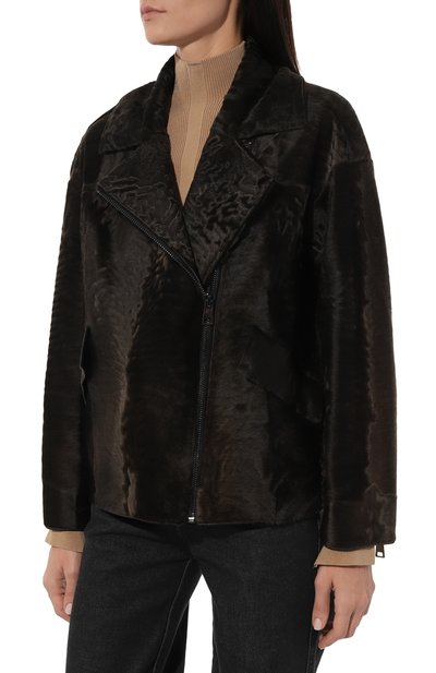 Шуба из каракульчи VICTORIA KUSENKOVA коричневого цвета по цене 1463000 руб., арт. 767100004603, фото 3 Шуба из каракульчи VICTORIA KUSENKOVA, арт. 767100004603, фото 3