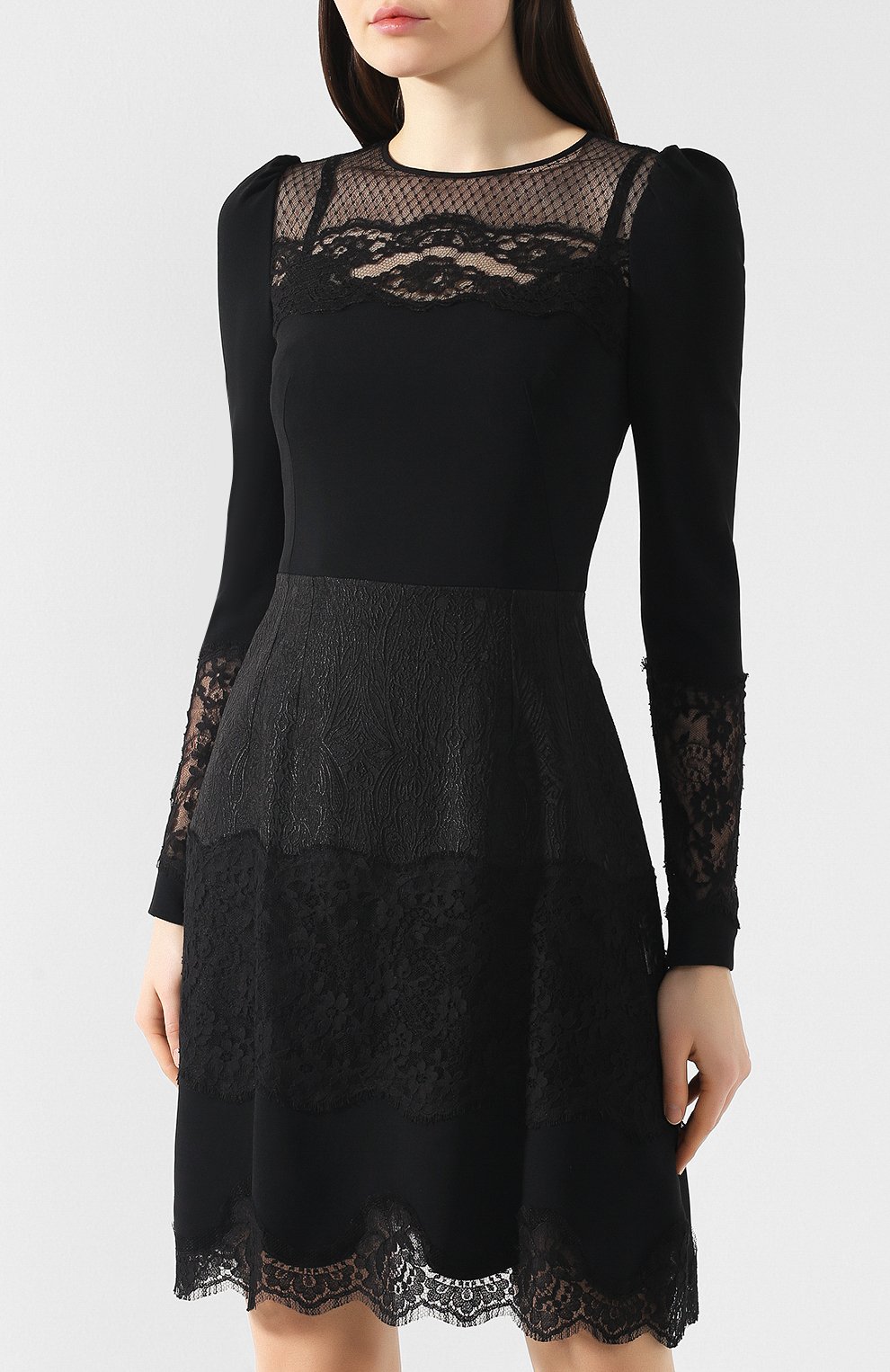 Приталенное платье DOLCE & GABBANA черного цвета по цене 254000 руб., арт. F6C2ST/FURDV, фото 3 Приталенное платье DOLCE & GABBANA, арт. F6C2ST/FURDV, фото 3