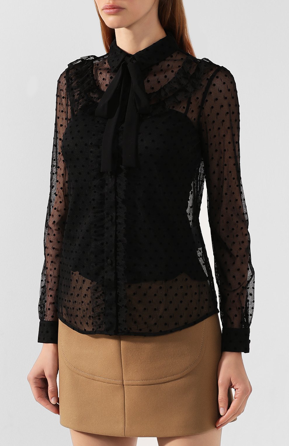 Блузка REDVALENTINO черного цвета по цене 34550 руб., арт. SR0AB00Q/4KN, фото 3 Блузка REDVALENTINO, арт. SR0AB00Q/4KN, фото 3