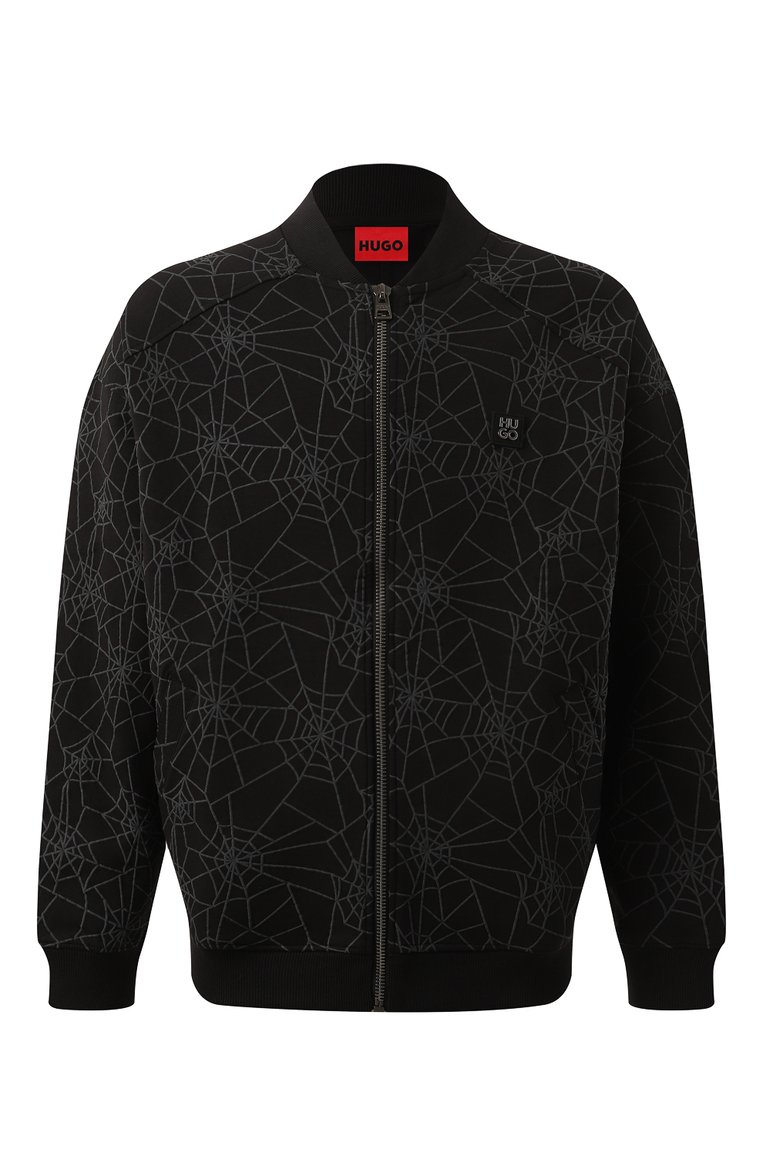 Мужской черный хлопковый бомбер HUGO купить в интернет-магазине ЦУМ ...