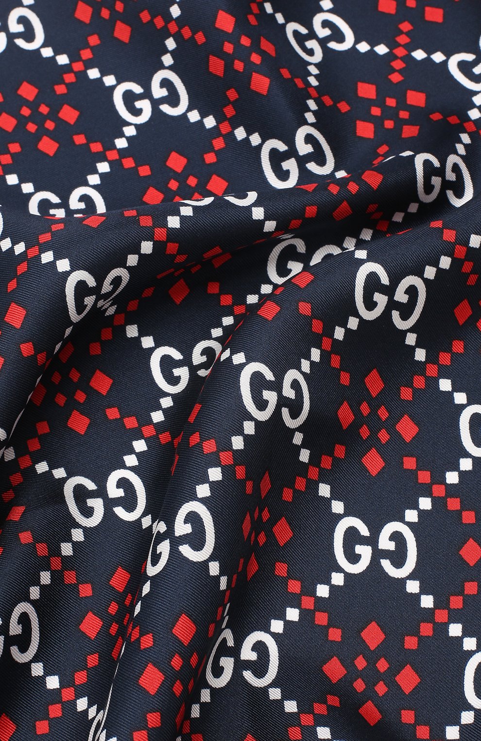 Шелковый платок GUCCI синего цвета по цене 22320 руб., арт. 548870/4G001, фото 2 Шелковый платок GUCCI, арт. 548870/4G001, фото 2